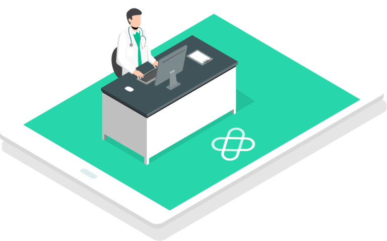 illustration-medecin cabinet-en-ligne-secret-medical